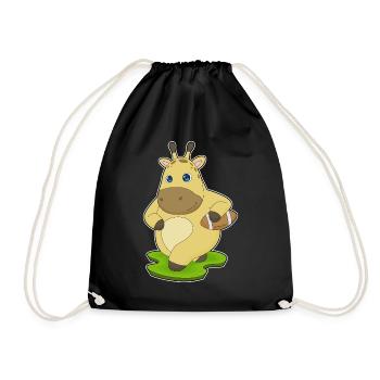 Sport de football américain de girafe - Sac de sport léger - noir - Devant