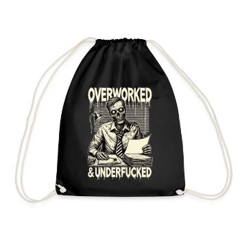 Overworked and Underfucked Zombie Office Horror - Drawstring Bag - black - Front