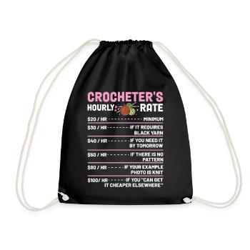drôle crochet fil tricot crochet matelassage - Sac de sport léger - noir - Devant