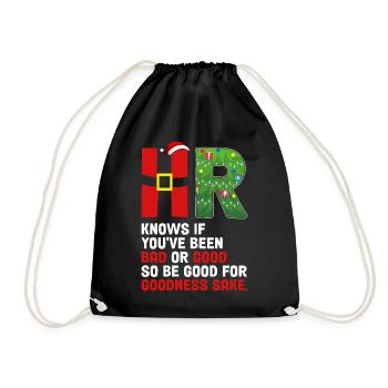 Fête de Noël drôle Les RH savent si vous avez été mauvais - Sac de sport léger - noir - Devant