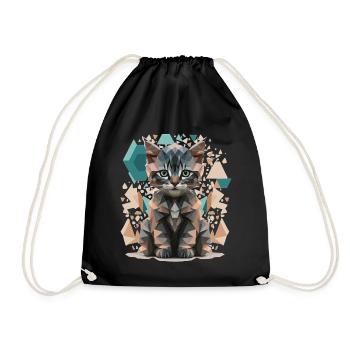 L’art des chats Low-Poly - Sac de sport léger - noir - Devant