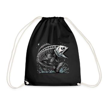 Poisson osseux maléfique des profondeurs - Sac de sport léger - noir - Devant
