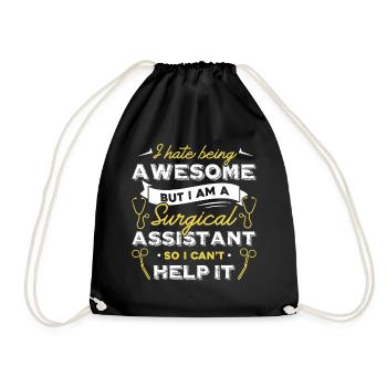 Surgical Assistant Awesome Surgical Assistant - Drawstring Bag - black - Front