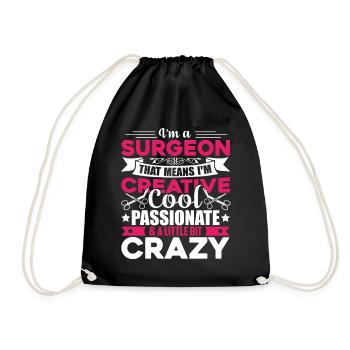 Surgeon Cool And Crazy Surgeon - Drawstring Bag - black - Front