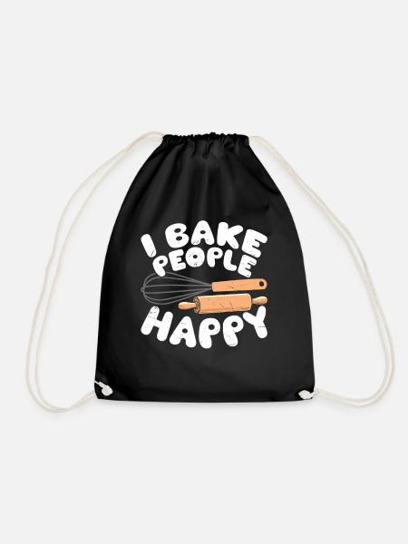 Backen Bäcker Bäckerei - Turnbeutel - Schwarz