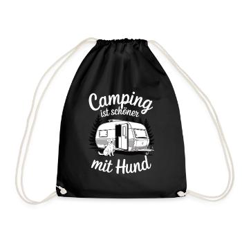 Camping ist schöner Hund - Turnbeutel - Schwarz - Vorne