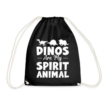 Dinos are my spirit animal - Dino Dinosaur Lover - Drawstring Bag - black - Front