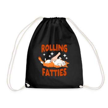 Rolling Fatties Lustige Katzenliebhaber Kätzchen - Turnbeutel - Schwarz - Vorne