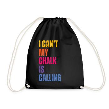 Je ne peux pas que ma craie appelle Boulderer - Sac de sport léger - noir - Devant