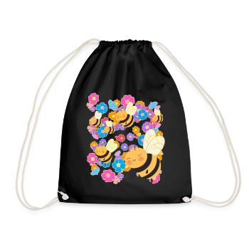 Bees Bumblebee Insect Bee Children Child - Drawstring Bag - black - Front