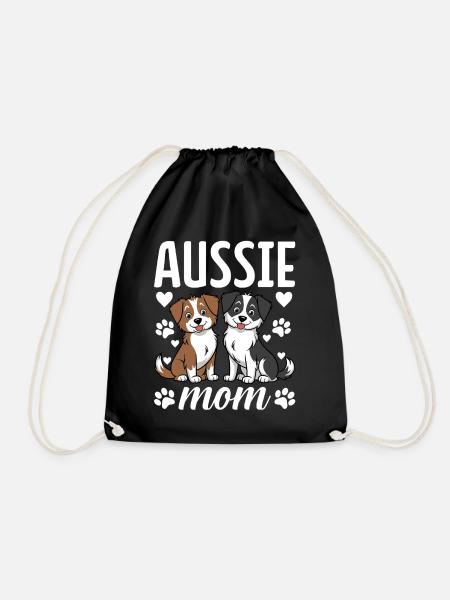 Aussie Mama Australian Shepherd Lustiger Aussie Hund - Turnbeutel - Schwarz