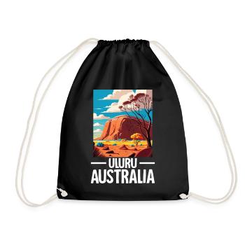 Uluru Australien Ayers Rock Landmark Lustig - Turnbeutel - Schwarz - Vorne