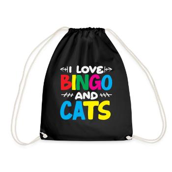 Joueurs de bingo - J’aime le bingo et les chats - Sac de sport léger - noir - Devant