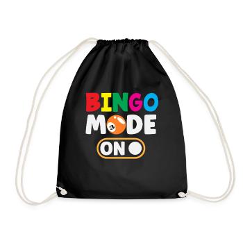 Bingo Modus Aktiv Für Spielspaß - Turnbeutel - Schwarz - Vorne