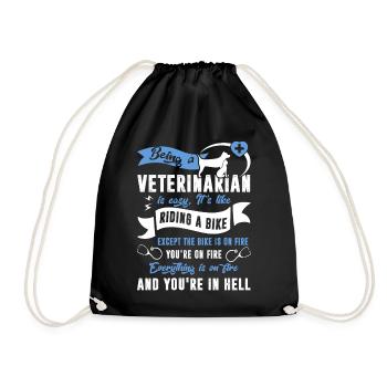 Veterinarian Being A Veterinarian Is Easy - Drawstring Bag - black - Front