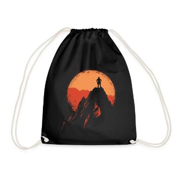 Bouldering: Mountaineering in the Alps near Sonnenau - Drawstring Bag - black - Front