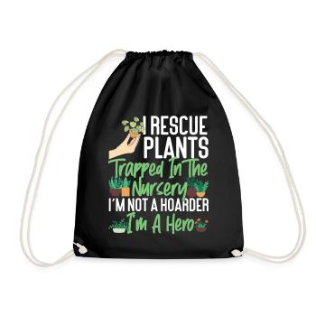 Plant Lover Gardening I Rescue - Drawstring Bag - black - Front