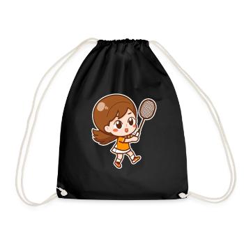 Badminton Girls - Drawstring Bag - black - Front