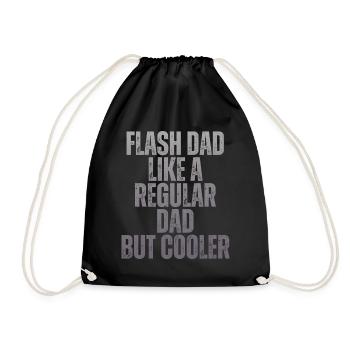 Bouldering Flash Papa Boulderer - Drawstring Bag - black - Front
