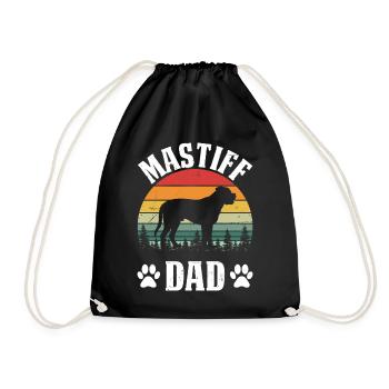 Mastiff Papa Wertschätzung Retro Mastiff Hüten - Turnbeutel - Schwarz - Vorne