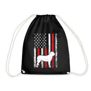 Mastiff USA Flag Large Dog Funny Mastiff Herding - Drawstring Bag - black - Front