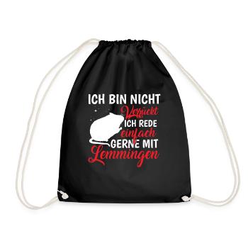 Lemming Vole likes to talk to lemming - Drawstring Bag - black - Front