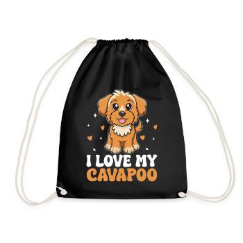 J’adore mon cavapoo cavadoodle drôle de troupeau d’animaux de compagnie - Sac de sport léger - noir - Devant