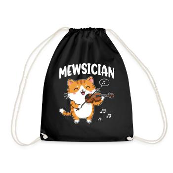 Mewsician Drôle Chats Violoniste Musicien Chats - Sac de sport léger - noir - Devant