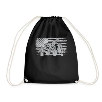 Plant Lover Gardening American - Drawstring Bag - black - Front
