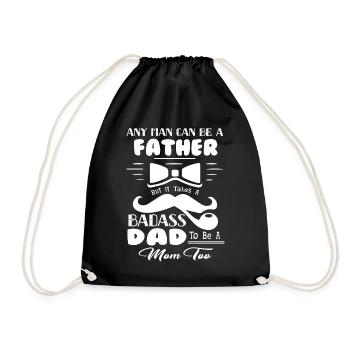Father's Day Single Dad - Drawstring Bag - black - Front