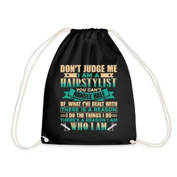 Hair Stylist Don't Judge Hair Stylist - Drawstring Bag - black - Front