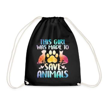 Cette fille a été faite pour sauver les animaux Refuge Animal - Sac de sport léger - noir - Devant