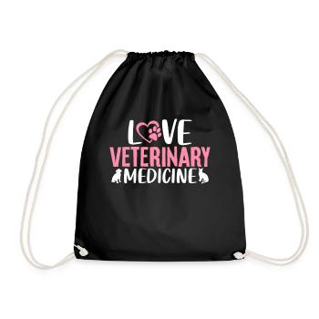 Veterinary Medicine Pet Care Veterinarian Animal - Drawstring Bag - black - Front