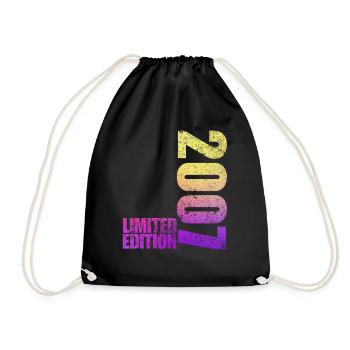 Limited Edition 2007 18th Birthday Gift - Drawstring Bag - black - Front