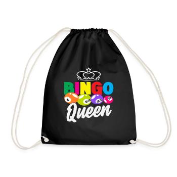 Bingo Königin Mit Krone Design - Turnbeutel - Schwarz - Vorne