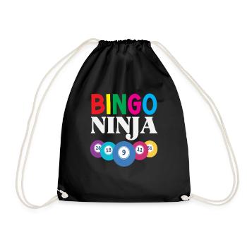 Bingo Ninja Enthusiast Mit Zahlen - Turnbeutel - Schwarz - Vorne