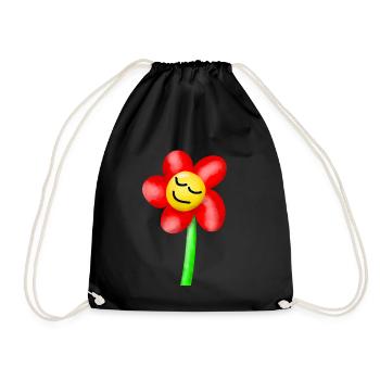 dreamy tired flower flowers summer - Drawstring Bag - black - Front