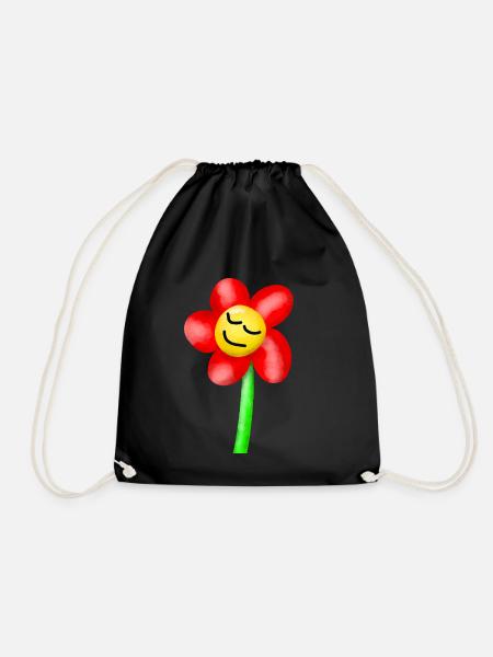 dreamy tired flower flowers summer - Drawstring Bag - black