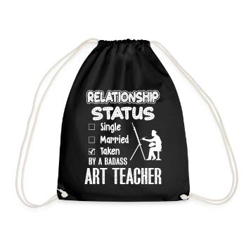 Art Teacher Art Teacher Relationship Status - Drawstring Bag - black - Front