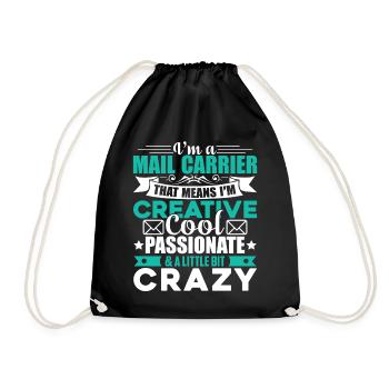 Mail Carrier Cool And Crazy Mail Carrier - Drawstring Bag - black - Front