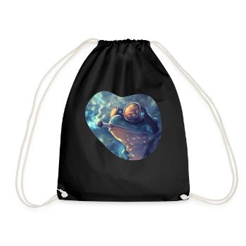 Psychedelic Frog Stoner: Pure Cannabis - Drawstring Bag - black - Front