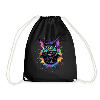 Bat Flying Fox Vampire Bat Cute Fledemice - Drawstring Bag - black - Front