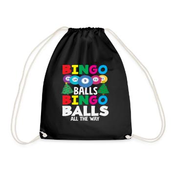 Bingo Balls Weihnachtsfreude - Turnbeutel - Schwarz - Vorne
