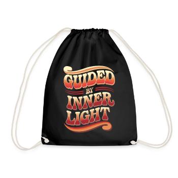 Inspired by Inner Light Spiritual Quote - Drawstring Bag - black - Front