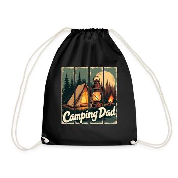 Camping Dad – Feux de camp et nature - Sac de sport léger - noir - Devant