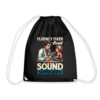 Speech Therapy Fluency Fixer And Sound Pathologist - Drawstring Bag - black - Front
