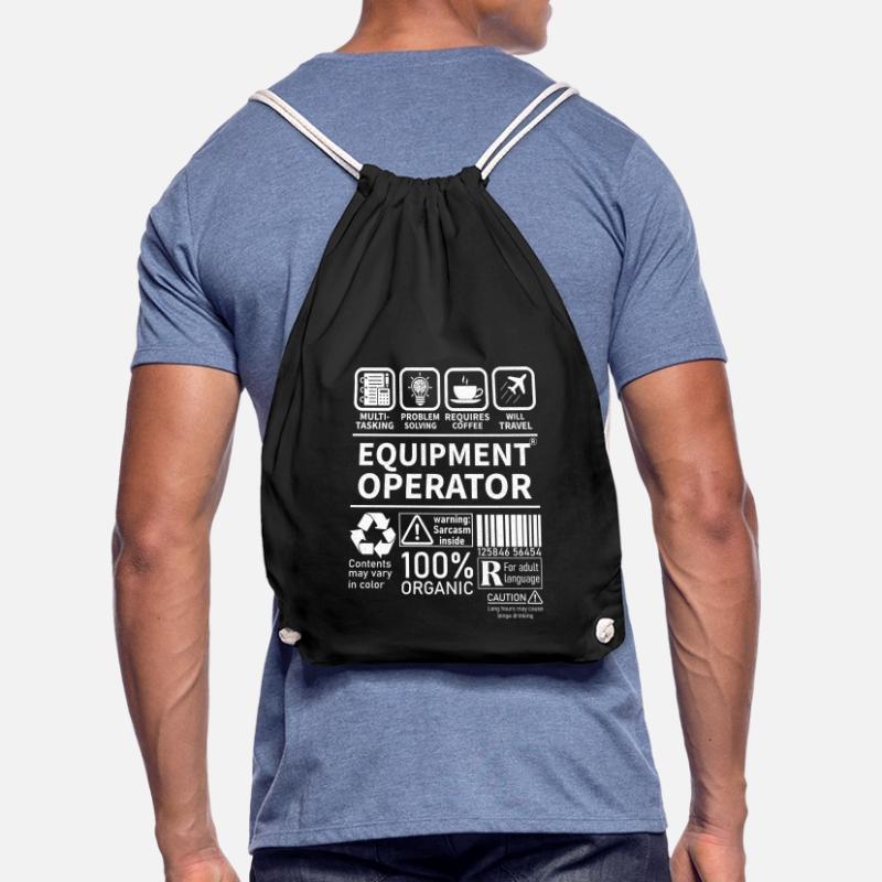 Equipment operator multi tasking problem solving Drawstring Bag