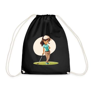 Bande dessinée golfeuse - Sac de sport léger - noir - Devant