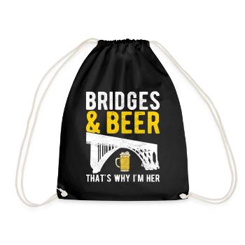 Bridge Engineer Bridge Construction - Drawstring Bag - black - Front