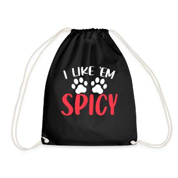 I Like Em Spicy Funny Animal Hospital Veterinary - Drawstring Bag - black - Front